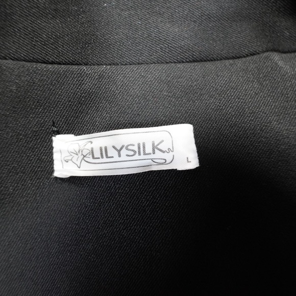 Lilysilk Double Breasted Blazer Womens L Black Jacket Classic Old Money Office - Picture 11 of 16